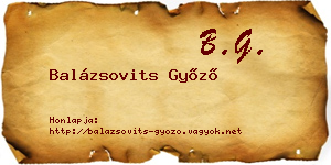 Balázsovits Győző névjegykártya